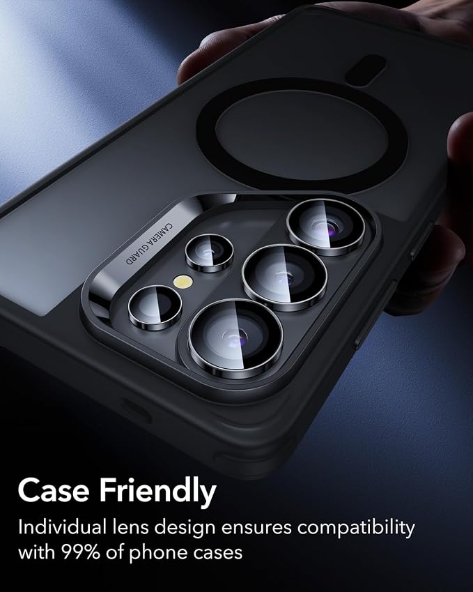 ESR for Samsung Galaxy S26 Ultra Camera Lens Protector, 2 Pack, Black | Individual Camera Cover, 9H Tempered Glass, Original Camera Clarity, Scratch-Resistant, Case Friendly - Image 8