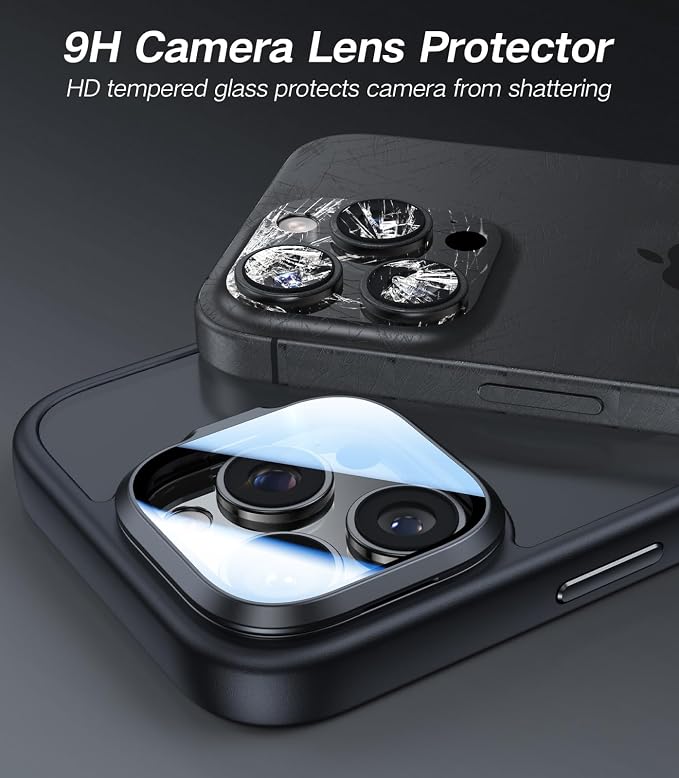 VOFATA [Upgraded] for iPhone 16 Pro Case with Camera Cover Stand [Fit for MagSafe][9H Camera Lens Protector] Mil-Grade Protection Translucent Matte Magnetic iPhone 16 Pro Phone Case, Black - Image 2