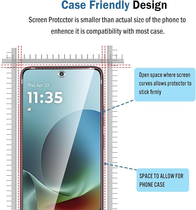 2+2 Pack for Moto G Play 2026 Screen Protector with Camera Lens Protector,Full Coverage 9H Tempered Glass Film,HD Clear Scratch Resistant,Bubble-Free for Moto G Play 2026 Screen Protector - Image 5