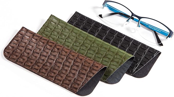 TRIUMPH VISION 3 Pack Reading Glasses Pouch Soft Case Eyeglass Sleeve Slim | Alternative to Bulky Case in bag, Lightweight Lined Padded Protect Optical lens Slip in, Cute Pattern Portable for Daily Use - Image 6