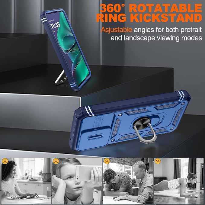 Gritup for Motorola Moto G Stylus 5G 2026 Case: G Stylus 5G 2025 Case with Screen Protector*2 [Magnetic Stand] [Slide Camera Cover] Shock Proof Military-Grade para G Stylus-5G-2025 Blue - Image 8