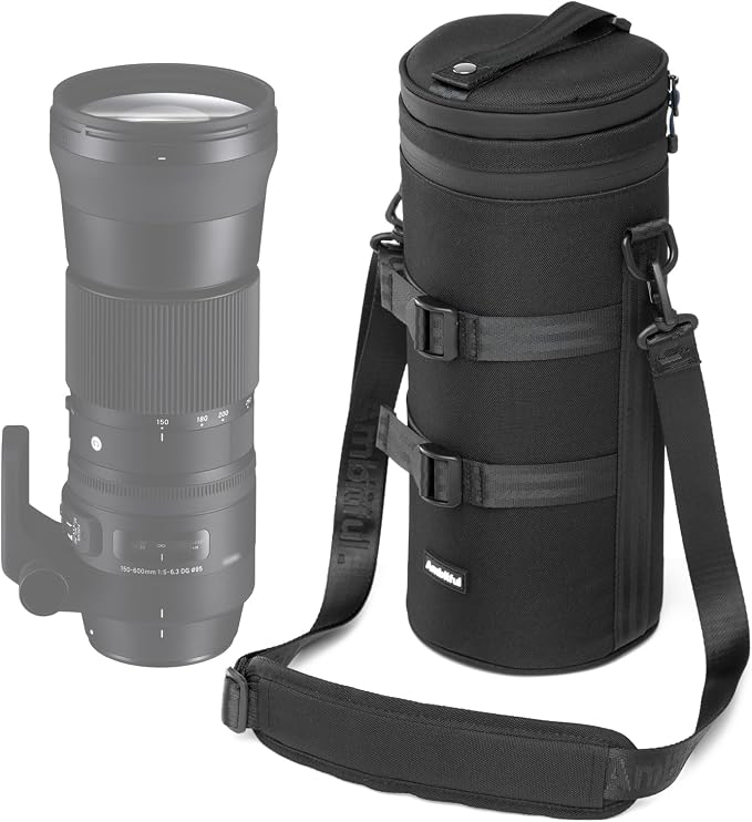 Ambitful 4.92 × 11.42 in Thick Camera Lens Pouch Case, Protection Lens bag | Water/Dust/Shock Lens Pouch for DSLR Camera Lens Compatible Below 4.92 × 11.42 in Sony, Nikon,Canon,Fujifilm,Tamron Lenses by Ambitful