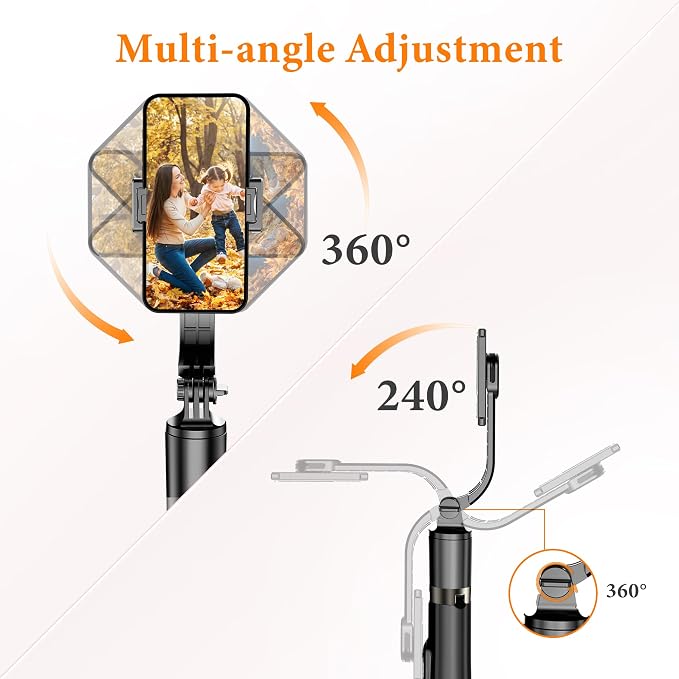 62" Aluminum Alloy Selfie Stick Phone Tripod with Wireless Remote Compatible with iPhone 17 16 15 14 13 pro Xs Max Xr X, Android/Samsung Smartphone Expandable for Travel Selfies Video Recording Vlog - Image 7