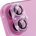 Choiche for iPhone 16 /iPhone 16 Plus Camera Lens Protector, Glitter-Pink | Bling Metal Camera Cover with 9H Tempered Glass Lens Screen Protector Accessories, Strong Adsorption, Case-Friendly by Choiche