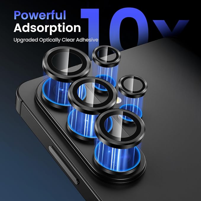 Tensea Compatible with Samsung Galaxy S26 Ultra Camera Lens Protector | 9H Tempered Glass Camera Cover Screen Protector Metal Individual Ring [Installation Tray][Case Friendly] - Image 4