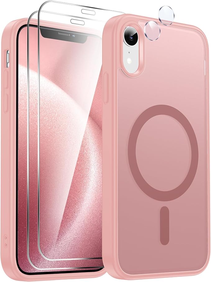 LeYi for iPhone-XR Phone Case Pink with Screen Protector X2 + Camera Cover X2:[ MagSafe Compatible] Magnetic Cases for i Phone 10 iphoneXR Slim Matte Military Grade Protective Funda para 10XR, Pink - Image 7