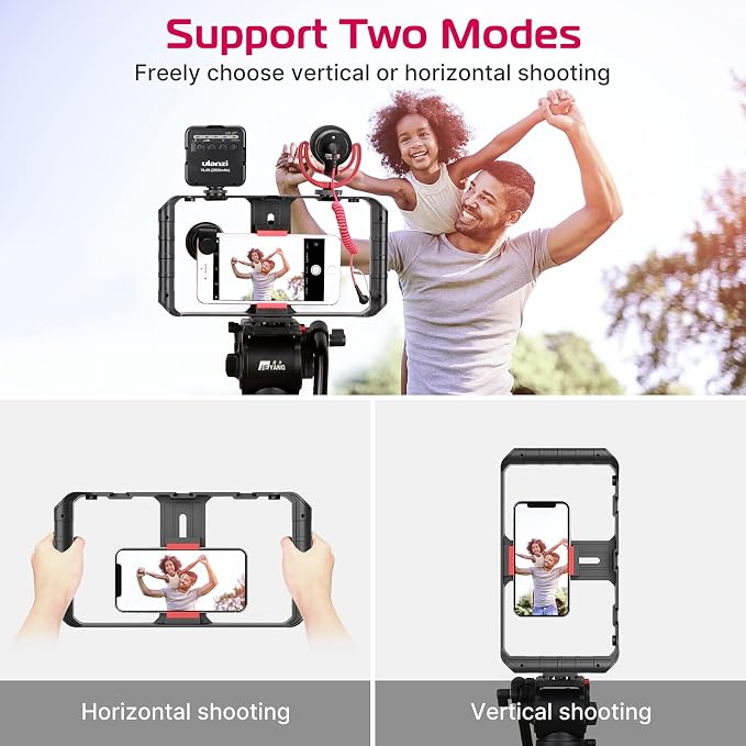 ULANZI U Rig Pro Smartphone Video Rig, Filmmaking Vlogging Case Phone Video | Stabilizer Grip Tripod Mount for Videomaker Film-Maker Video-grapher with Cold Shoe Mount for iPhone Samsung and More - Image 7