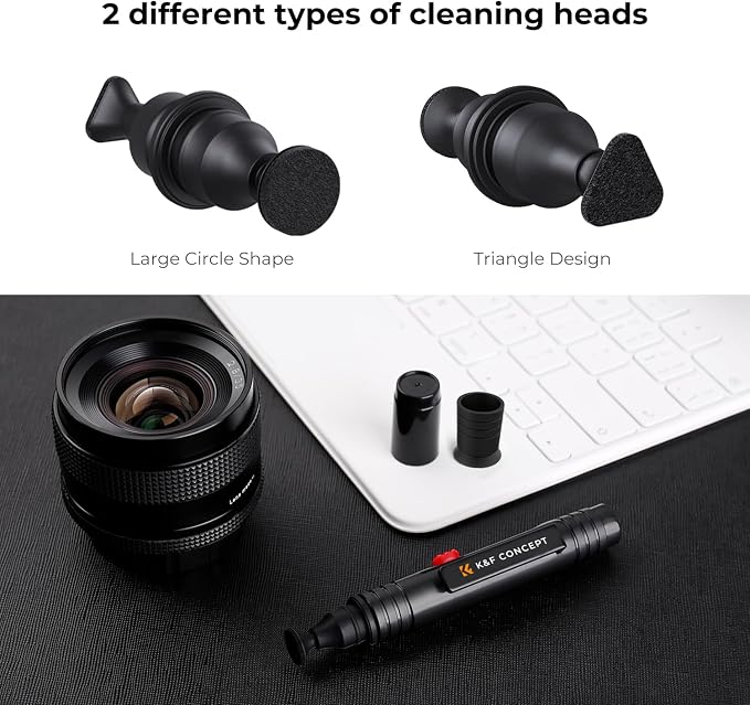 K&F CONCEPT Professional Lens Cleaning Pen X3,Carbon Head,Soft Brush | 3-in-1 Cleaning Effect,Deep Cleaning,Telescopic Button,for Canon Nikon,Camera Optical Lenses and Glasses Clean, MP04 - Image 5