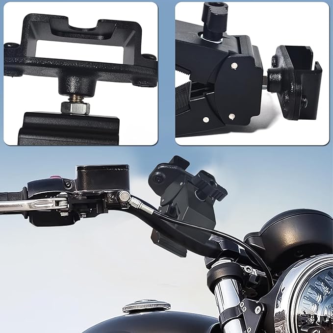 HYS HT &Microphone Clamp Mount Holder - Quick Release for CB Radio, Marine Radio, Walkie Talkie, Police Scanner (BC125AT SR30C BCD325P2 SDS100) , Speaker Mic | w/ Belt Clip & Knob - Image 3