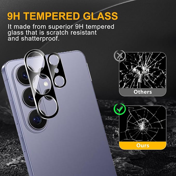 3 Pack Camera Lens Protector for Samsung Galaxy S26 Ultra | Tempered Glass,Anti-Fingerprint,9H Hardness,Scratch Resistant,Easy to Install,Bubble Free,HD Clarity - Image 7