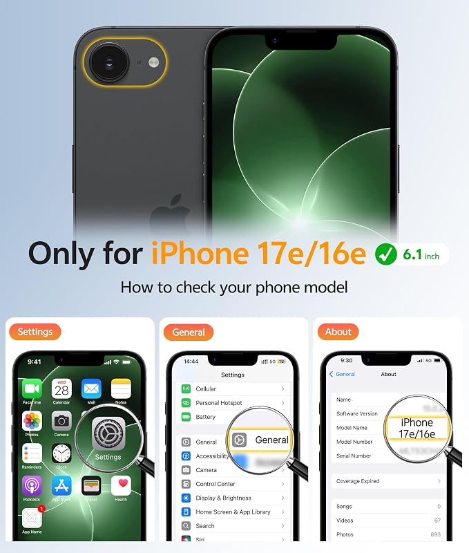 FNTCASE for iPhone 17e/ iPhone 16e Case, Fit for Magsafe, Screen Protector | Translucent Matte Magnetic Back, 14FT Military Grade Drop Protection, Shockproof Protective Phone Cover, Green - Image 2