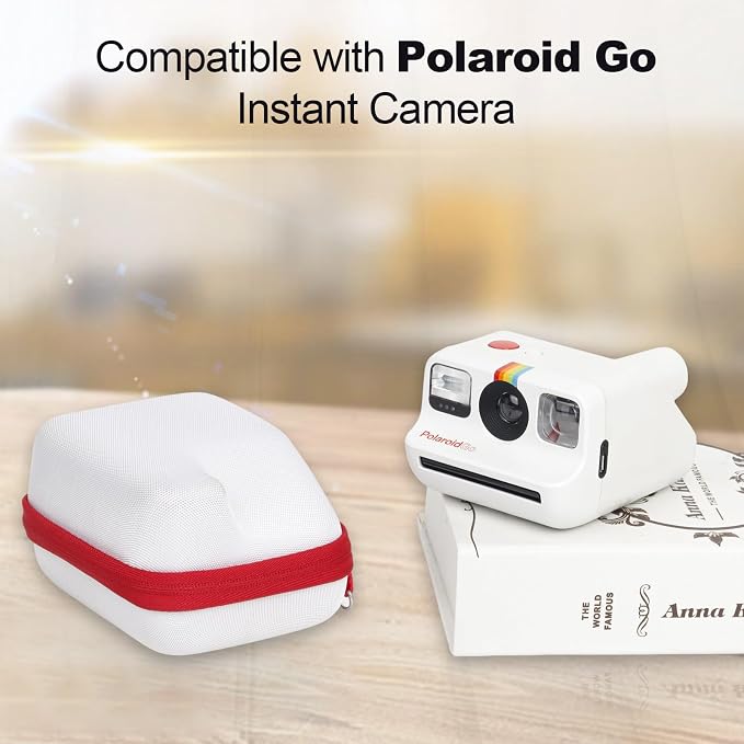 Protective Case for Polaroid Go Instant Film Camera - Camera Bag Compatible with Polaroid Go 9035/9071/ 9070 Storage Case Travel Carry Bag with Wrist Band - White - Image 3