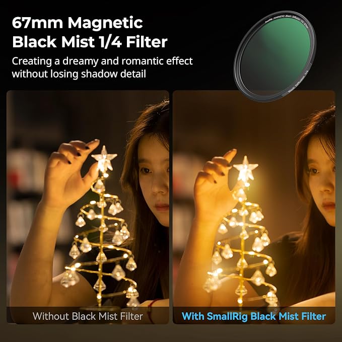 SmallRig 5-in-1 Magnetic 67mm Lens Filter Kit: VND + CPL + Black Mist 1/4 + Threaded Adapter Ring + Lens Cover + Storage Bag + Cleaning Cloth, Camera Filter Set for iPhone Lens - 4726 - Image 5
