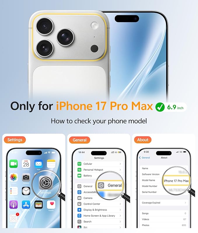 FNTCASE for iPhone 17 Pro Max Case, Fit for Magsafe, Screen Protector White | Full Camera Protection, Translucent Matte, 14FT Military Grade Drop Proof, Shockproof Protective Phone Cover, White - Image 2