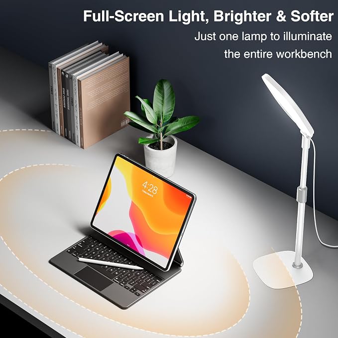 Desk Ring Light with Stand for Computer, Video Calls, Webcam - White | 30 Light Modes Video Conference Lighting for Zoom, Meetings, Streaming, Podcast, Laptop, Home Office. CRI 97.8 - Image 6