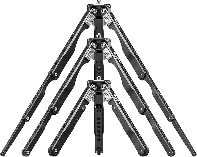 Leofoto MT-04 Tabletop Tripod, Aluminum Mini Tripod, 3 Leg Sections, Foldable Leg, Portable and Compact, 1/4" Accessories Thread, 3/8" Mounting Stud (MT-04) - Image 4