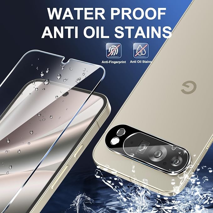 letosan 3 Pack for Google Pixel 10 Pro Screen Protector Tempered Glass + 3 Pack Camera Lens Protector, Military Grade Shatterproof, 9H Hardness, Fingerprint Unlock,Case Friendly 6.3 Inch - Image 5