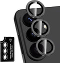 for Samsung Galaxy S26 Plus Camera Lens Protector, Individual Metal Ring Tempered Glass Lens Cover, [Strong Adsorption] Scratch Resistant Ultra-Thin HD Clear Lens Cover, 1 Set-Black by Btscase