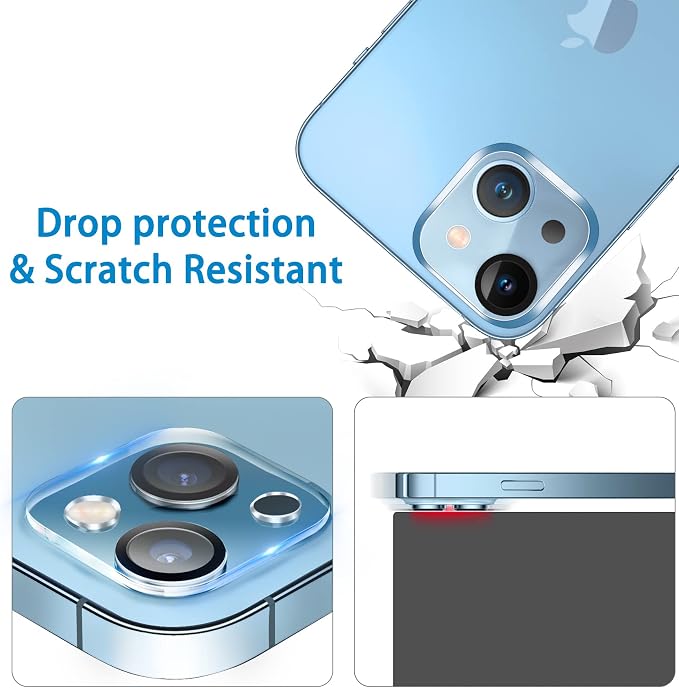 Dengduoduo 3 Pack Tempered Glass Camera Lens Protector for iPhone 14 6.1" & iPhone 14 Plus 6.7", Ultra HD, 9H Hardness, Anti-Scratch, Case Friendly, Easy to Install [No Affect on Night Shots] - Image 5