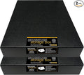 Lineco Drop Front Archival Storage Box, 16.75x20.75x3 in, Black, 2 Pack | Acid-Free with Metal Edge, Preserves Picture Longevity, Organize Photos, Newspapers, Prints, Documents, Crafts, DIY by Lineco
