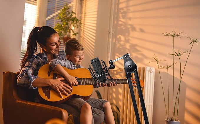 AT2020 Shock Mount Universal Microphone Holder Spider Recording Mic Shockmount Stand Compatible with Many Condenser Mics Like Rode NT1-A NT2-A Procaster MXL 990 770 U87 (Black) - Image 6