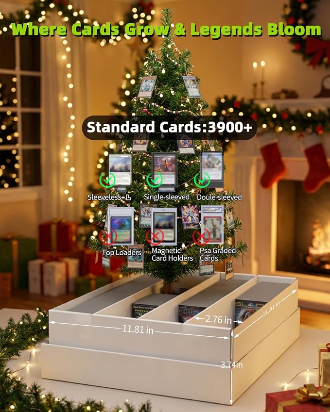 Card Storage Bbox, 4 Row Card Box for Standard Card with Card Stoppers 4Pcs | 4 Row Cardboard Storage Box for Standard Card Laminated Cardboard Surface Card Stopper - Image 6