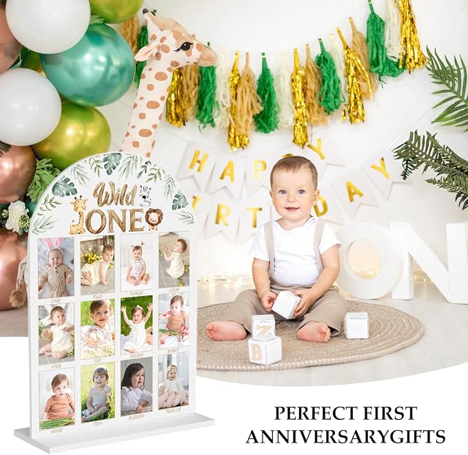 My First Year Photo Board Baby Milestone Signs One Year of Baby Photo Board, Best Babies Keepsake 10x14 Inches Acrylic Sign Decor Fits 2" x 3" Photo A01 - Image 3
