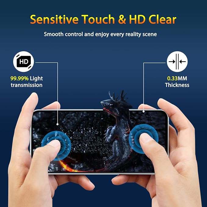 QsmQam 3 Pack Screen Protector for Samsung Galaxy A55 + 3 Pack Camera Lens Protector, Ultra HD Tempered Glass, 9H Hardness, Anti Scratch, Easy Installation - Case Friendly - Image 3