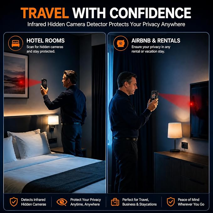 tesha Selfie Light Case for iPhone 16 Pro Max, MagSafe, Camera Detector | 2-Level LED Brightness, IR Hidden Camera Scanner, Drop Protection, Rechargeable Light Up Cover, No APP Needed for Video Vlog - Image 3