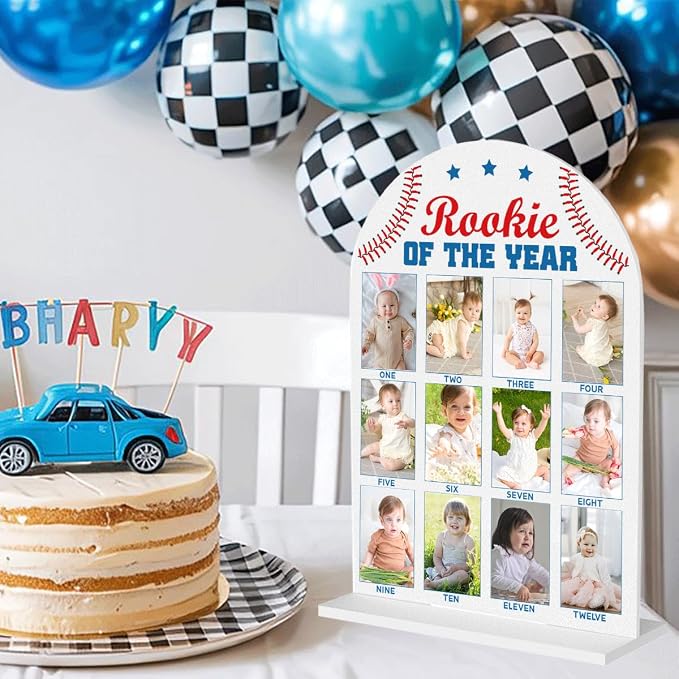 My First Year Photo Board Baby Milestone Signs One Year of Baby Photo Board, Best Babies Keepsake 10x14 Inches Acrylic Sign Decor Fits 2" x 3" Photo A18 - Image 4