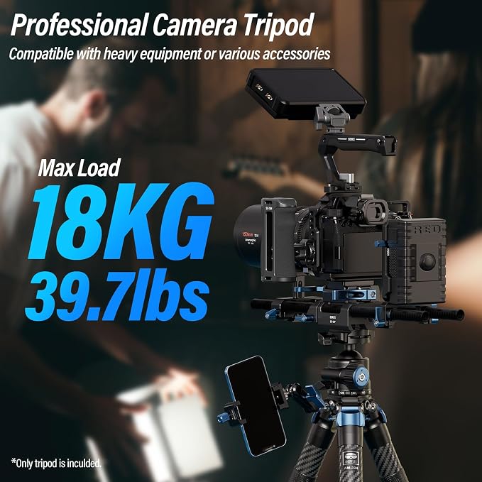 SIRUI AM-324 Carbon Fiber Camera Tripod 57", 32mm Tube, Max 20KG | 4-Section Legs, DSLR, Mirrorless Camera, Compact Design, Lightweight, Stable Support, Travel, Outdoor Photography - Image 2