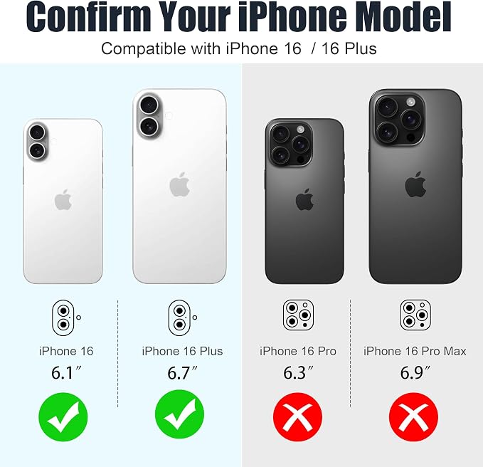 AGVEE 3+3 6 Pack for iPhone 16/16 Plus Camera Lens Protector Cover | Individual Bling Diamond & Bling Glitter Sparkle Cute Gem Metal Ring, 9H Tempered HD Glass - Image 2