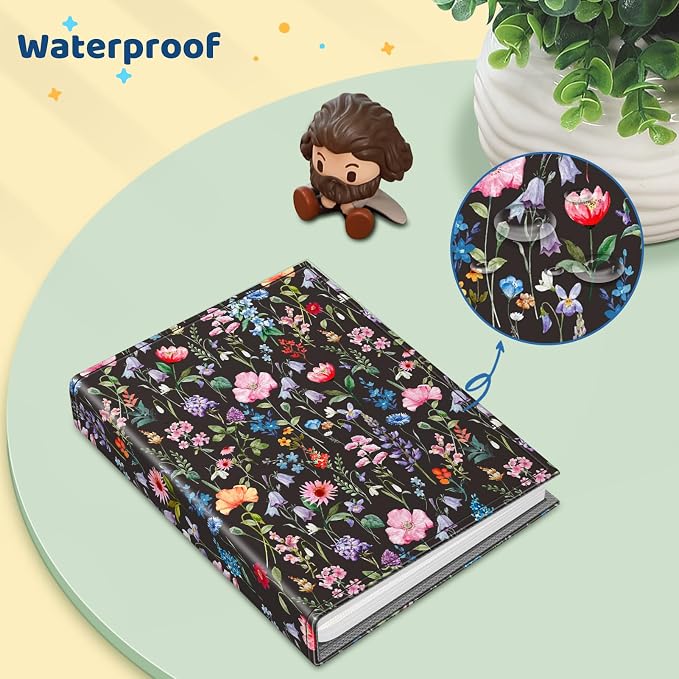 Fintie Photo Album 4x6 Photos - 52 Pockets Small Wallet Albums For Family | Vegan Leather Cover, 4X6 Picture Keepsakes, Family/Wedding/Travel Memory Book, Baby/Kids/Boys/Girls Gift, Black Floral - Image 5