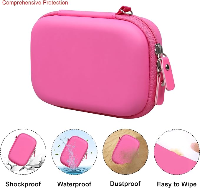 Elonbo Camera Carrying Case for KODAK Step Instant Smartphone Photo Printer | KODAK Step Portable Mini Color Wireless Mobile Printer Hard Travel Bag, Instant Color Picture Printer Storage Holder, Pink+ - Image 3