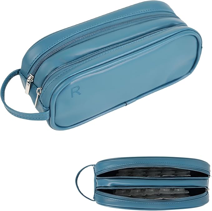 Daily Contact Lens Organizer case,Portable Storage Case for Disposable Daily Contact Lenses, Travel Storage Case with Clearly Labeled R & L, Storage up to 60 lenses (Navy Blue) by Unknown