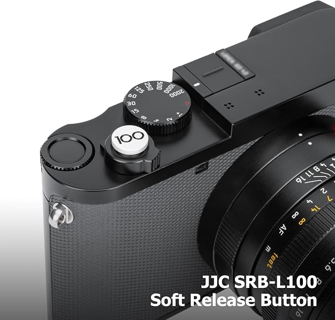 JJC Shutter Release Button for Leica Q3 43/Q3/Q2, 100th Anniversary Edition | Soft Release Button with '100' Imprint, Compatible with Leica Q3 Q3 43 Q2 Q Q-P Digital Cameras, Includes 2 Rubber O-Rings - Image 2