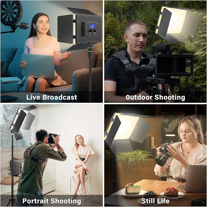 Led Video Light Panel Light with Barn Doors, 4000mAh Rechargeable - Image 7