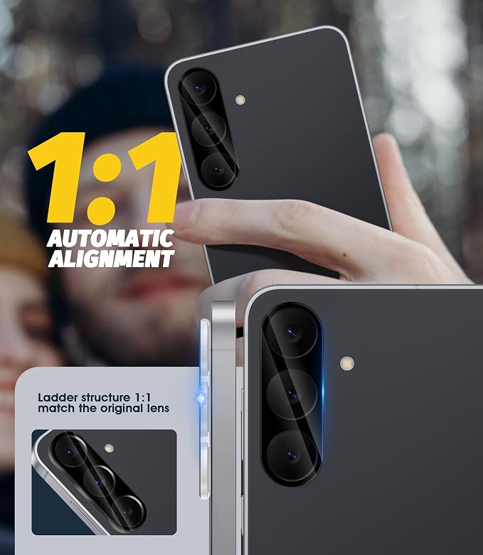 Orzero (3 Pack) Camera Lens Protector Compatible for Samsung Galaxy S25 FE, Protector de Cámera Tempered Glass 9H Precise Camera Cutouts Anti-Scratch Does Not Affect Night Shots and Flash - Image 3