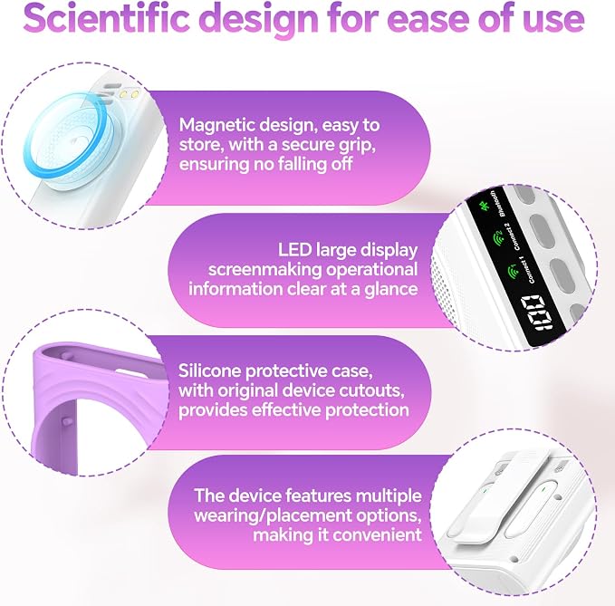Voice Amplifier for Teachers, Portable Bluetooth Mini Personal Speaker with Wireless Lavalier Mic & Silicone Protective Cover, Ideal for Classroom, Conference and Tour Guide (Purple) - Image 3