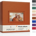 Popotop 4x6 Photo Album Holds 300 Pictures, Vegan Leather Hardcover | 300-Photos Capacity, Acid-Free PP Slip-In Pockets, Mixed-Orientation Layout, Front Photo Window, Gifts for Wedding Baby by Popotop