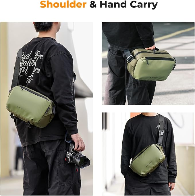 K&F CONCEPT 2 in 1 Camera Sling Bag, Everyday Shoulder Bag | Multifunction Photography Compact Crossbody DSLR Portable Bag, Compatible for Canon/Nikon/Sony, BS01 - Image 8