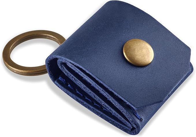 Leather SD Card Holder Keychain, SD Card Case Key Fob, Micro SD Card Holder Organizer, SD Card Storage Case, Memory Card Case Cover, Travel Memory Card Case (Blue) - Image 9