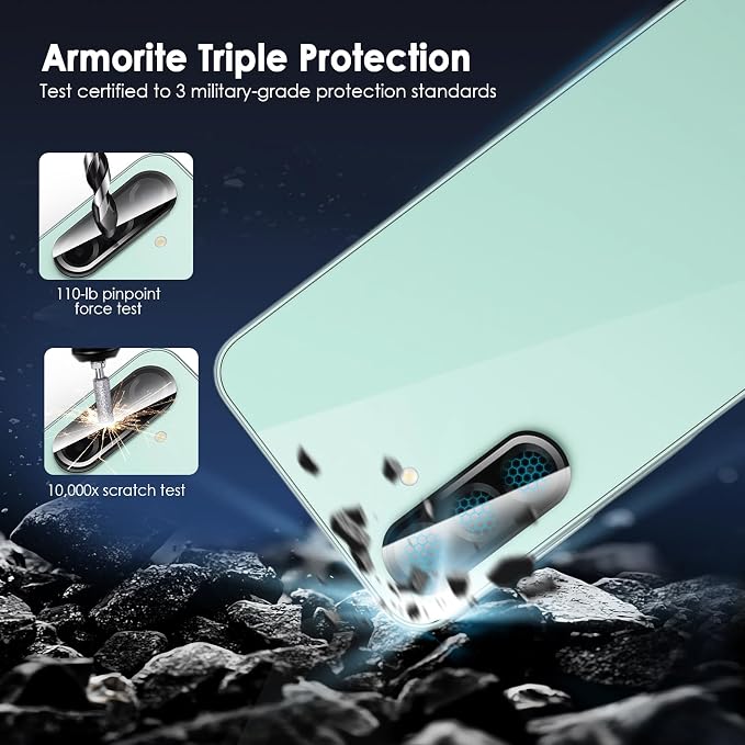 Camera Lens Protector for Samsung Galaxy A26 & A36 & A56, Black | AR+AF, 9H Tempered Glass, Individual Metal Ring, Anti Glare, Fall Protection, Camera Screen Cover - Image 3