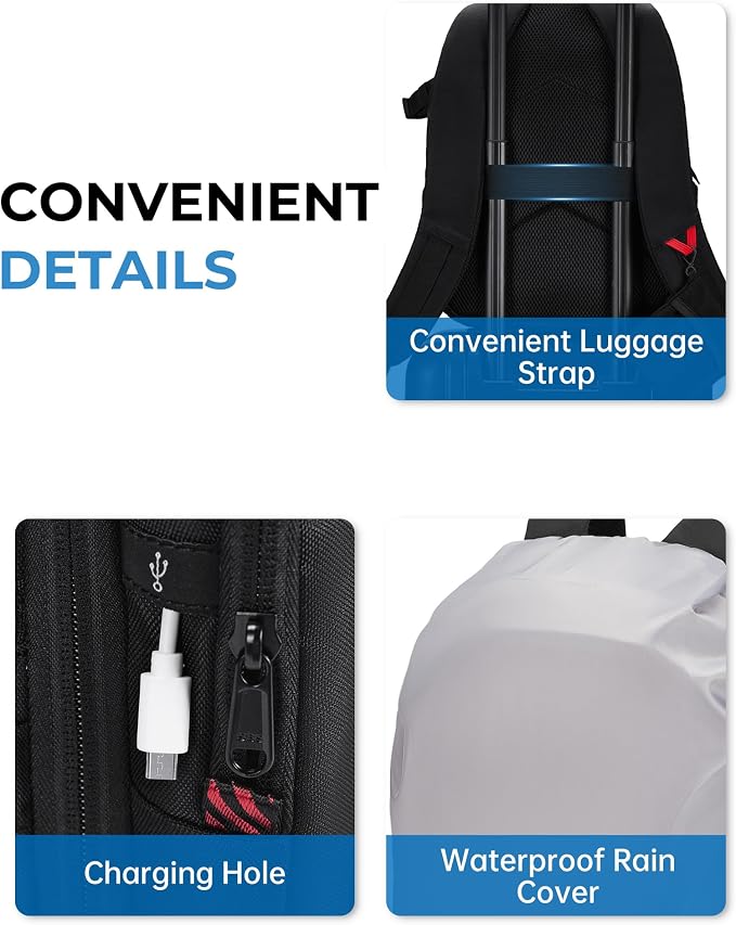 BAGSMART Camera Bag for DSLR, Waterproof Camera Backpacks for Photographers, Camera Case with Laptop Compartment-14 Black - Image 8