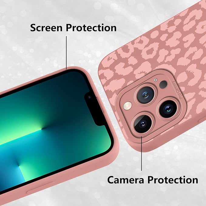 Cute Pink Cheetah Print Phone Case for iPhone 13 Pro 6.1" | Aesthetic Leopard Pattern Design Cover Full Camera Lens Protective Shockproof Soft Slim TPU Funda for Women Girls - Image 5