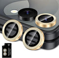 for Samsung Galaxy Z Flip 8 Camera Lens Protector, Individual Metal Ring Tempered Glass Lens Cover, [Strong Adsorption] Scratch Resistant Ultra-Thin HD Clear Lens Cover, 1 Set-Gold by Btscase