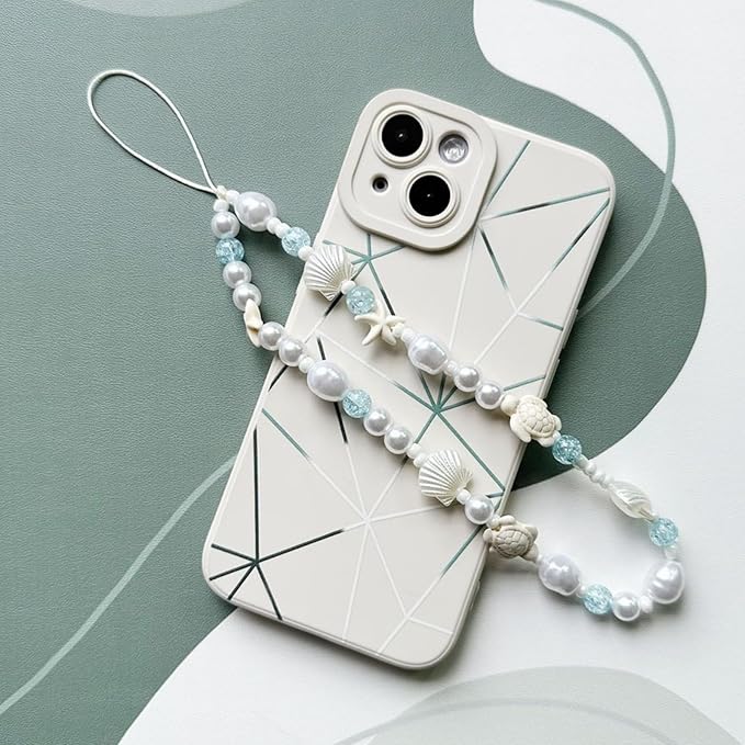 Cute Beaded Camera Wrist Strap for Phone, Digital Camera Charm Lanyard, Pearl Beaded Chain for Bag Keychain Gift - Image 5