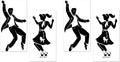 Beistle 50's Rock & Roll Props, 4 Pieces - Printed Plastic 1950's Male & Female Silhouette Decorations, Themed Party Cut Outs by Beistle
