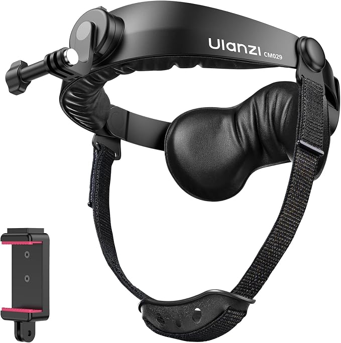 ULANZI Head Strap Mount f Action Camera & Phone Comfortable POV Head Mount | with 360° Rotation, Compatible with Action Camera DJI Osmo Insta360 iPhone - Hands Free Vlogging by ulanzi