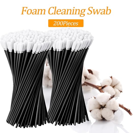 Chinco 200 Pieces Foam Swab Sponge Swab Foam Tips Sponge Stick for Inkjet Printer Print Head Camera Optical Lens Optical Equipment (Black,6.42 Inch) (Pack of 2) - Image 7